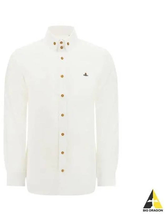 Two Button Collar Long Sleeve Shirt White 24010005 W009Q - VIVIENNE WESTWOOD - BALAAN 1