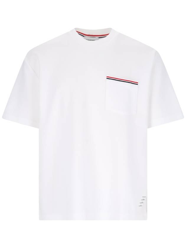 Cotton Oversized Pocket Short Sleeve T-Shirt White - THOM BROWNE - BALAAN 2