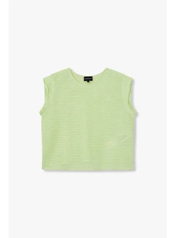 Women s Striped See through Knit Light Green - EMPORIO ARMANI - BALAAN 1