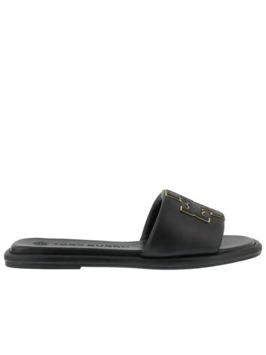 Double T Slide Slippers Black - TORY BURCH - BALAAN 1