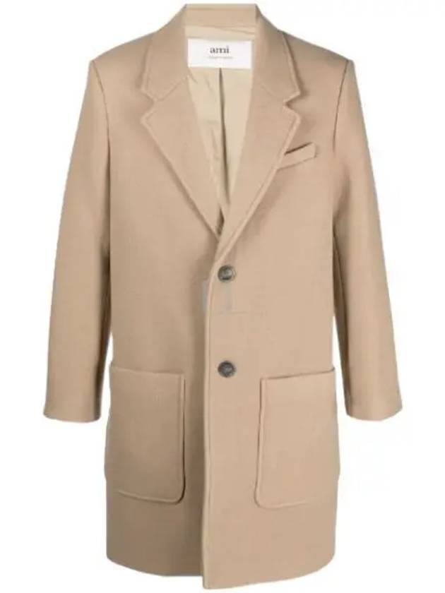 Two Button Wool Single Coat Champagne - AMI - BALAAN 2