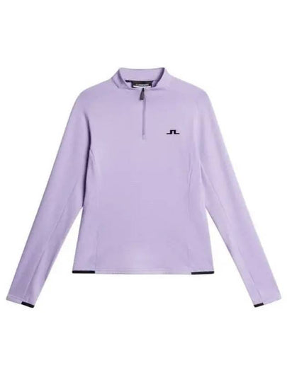 Steffi Mid Layer Quarter Zipper Long Sleeve T-Shirt Lavender Melange - J.LINDEBERG - BALAAN 2