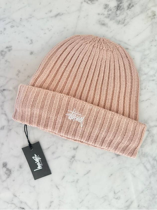 AU Australia Graffiti Rip Knit Beanie ST715007 Blush Pink ONE SIZE - STUSSY - BALAAN 1