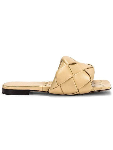 Women's Lido Leather Slippers Cane Sugar - BOTTEGA VENETA - BALAAN 1