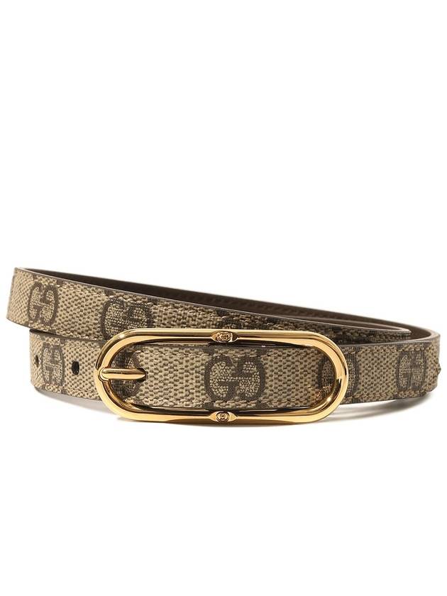 Jackie Thin GG Supreme Canvas Belt Beige - GUCCI - BALAAN.