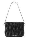 Sassy Matelasse Nappa Leather Shoulder Bag Black - MIU MIU - BALAAN.