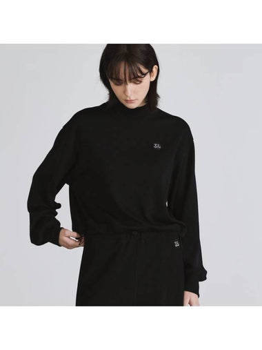 String Crop Sweatshirts Black - THE GREEN LAB - BALAAN 1