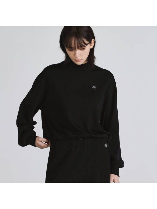 String Crop Sweatshirts Black - THE GREEN LAB - BALAAN 2