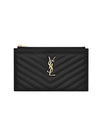 Monogram Quilted Bill Pouch Clutch Bag Black - SAINT LAURENT - BALAAN 1