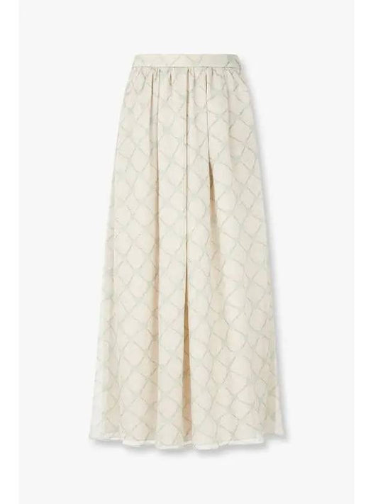 Women s Patterned Flare Skirt Melange Beige - EMPORIO ARMANI - BALAAN 1