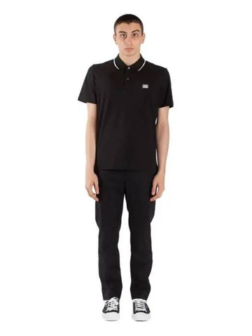 Classic Logo Polo Short Sleeve Tee Black - CP COMPANY - BALAAN 1