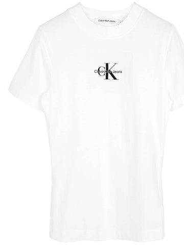 White monologo t shirt J20J221426 YAF - CALVIN KLEIN - BALAAN 1