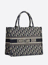 Oblique Medium Book Tote Bag Beige Navy - DIOR - BALAAN 8