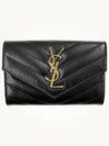 Monogram Envelope Small Half Wallet Black Gold - SAINT LAURENT - BALAAN 2