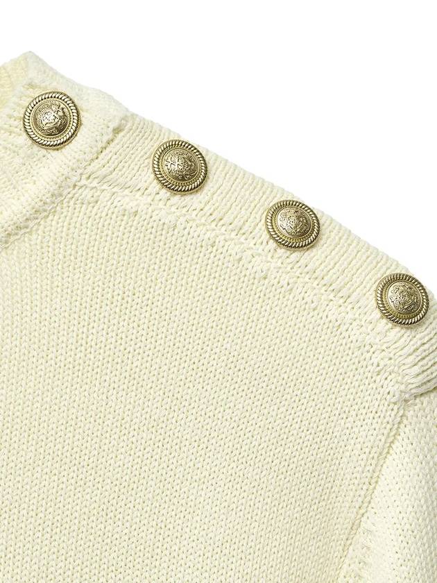 Lux Cotton Classic Button-Up Knit Top Ivory - NOIRER FOR WOMEN - BALAAN 7