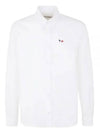 Men's Tricolor Fox Patch Cotton Long Sleeve Shirt White - MAISON KITSUNE - BALAAN 2