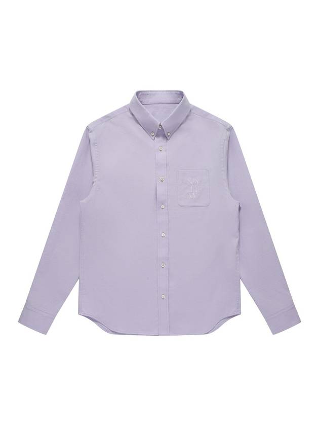 Men's Oxford Button Down Shirt Light Violet SW23ESH01LV - SOLEW - BALAAN 1