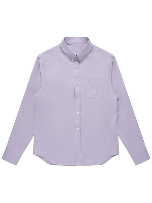 Men's Oxford Button Down Shirt Light Violet SW23ESH01LV - SOLEW - BALAAN 2