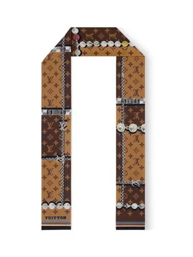 Dandy Monogram Silk Scarf Brown - LOUIS VUITTON - BALAAN 3