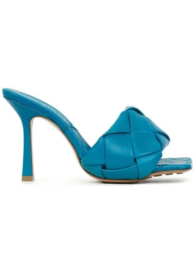 Lido Intrecciato Sandals Heel Blue - BOTTEGA VENETA - BALAAN.