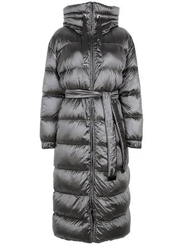 Medium Gray SPACEV Hooded Goose Down Jacket 001 1208851 - MAX MARA - BALAAN 1