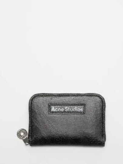 Leather Zip Half Wallet Black - ACNE STUDIOS - BALAAN 2