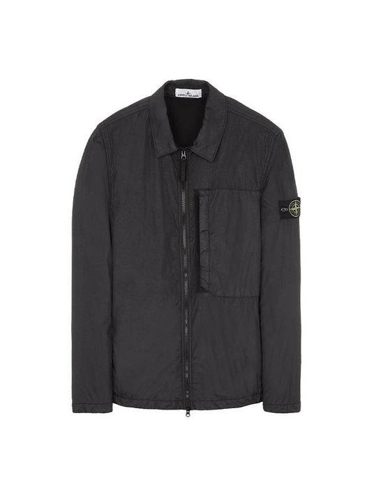 Garment Dyed Crinkle Reps Recycled Nylon Jacket Black - STONE ISLAND - BALAAN 2