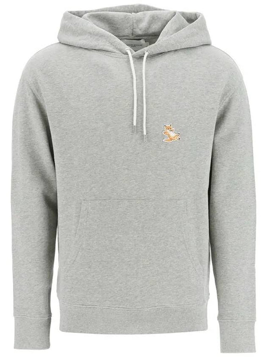 Chillax Fox Patch Classic Hoodie Grey Melange - MAISON KITSUNE - BALAAN 2