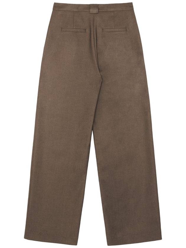 Meryl pin tuck belt loop point straight wide pants dark chocolate MERYL13DC - RAMUSTUDIO - BALAAN 3