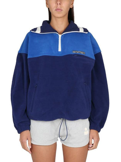 Malti Zip-Up Fleece Sweatshirt Blue - ISABEL MARANT - BALAAN 2