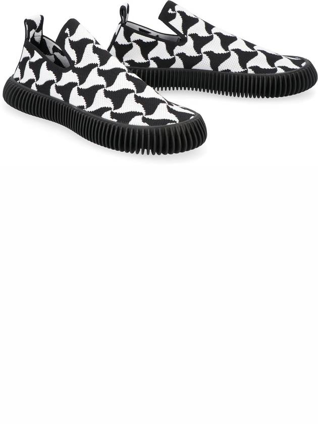 Ripple Triangle Pattern Slip-Ons Black White - BOTTEGA VENETA - BALAAN 4