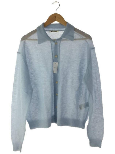 Kid mohair sheer knit cardigan blue - AURALEE - BALAAN 2