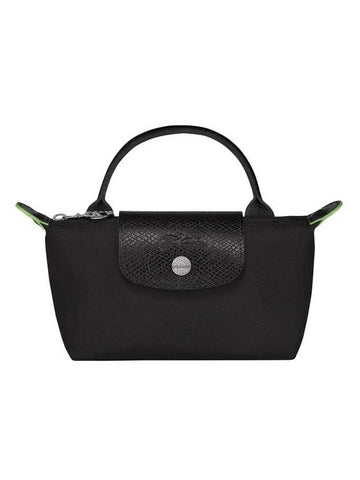 Le Pliage Green Handle Pouch Bag Black - LONGCHAMP - BALAAN 1