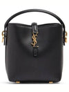 Le 37 Signature Logo Shiny Leather Small Bucket Bag Black - SAINT LAURENT - BALAAN 2