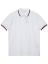 Logo Patch Polo Shirt White - PRADA - BALAAN 6