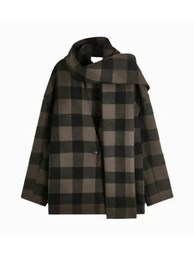 jacket women check wool scarf - COS - BALAAN 1