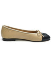 Two Tone Lambskin Ballerina Beige Black - CHANEL - BALAAN 6