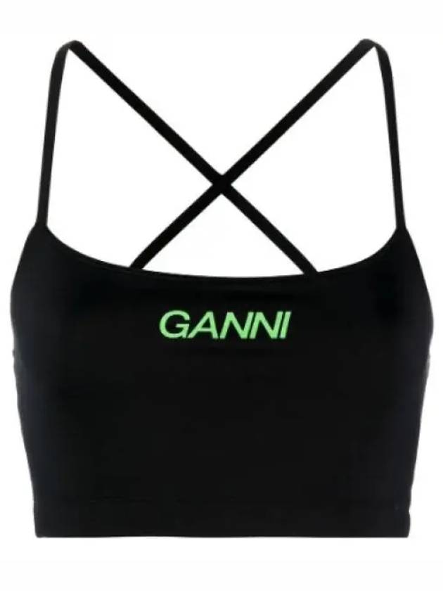 Active Strap Sleeveless Black - GANNI - BALAAN 2