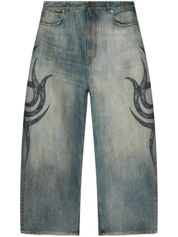 Stretched Denim Baggy Jeans Blue - BALENCIAGA - BALAAN 1