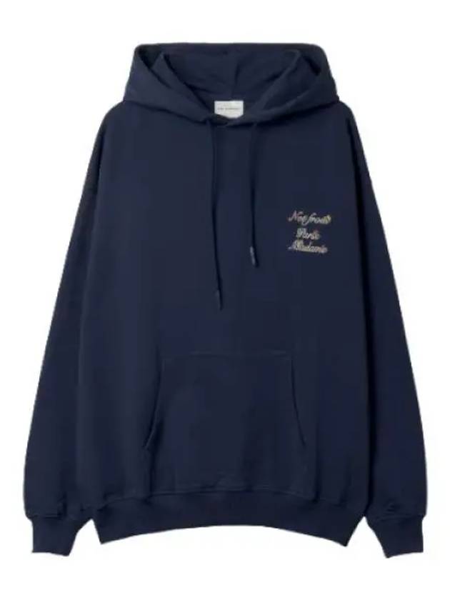 Droldmonsieur Le Hoody Slogan A Fleur Navy Hoodie Hooded Sweatshirt - DROLE DE MONSIEUR - BALAAN 1