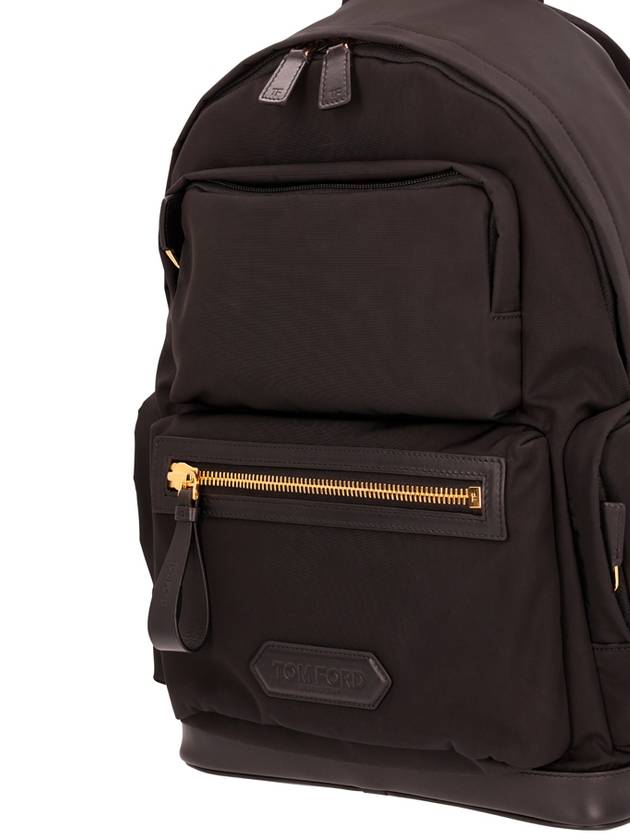 Logo Patch Recycle Nylon Backpack Black - TOM FORD - BALAAN 5