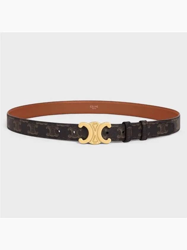 Monogram Triomphe Buckle Medium Leather Belt Tan - CELINE - BALAAN 4