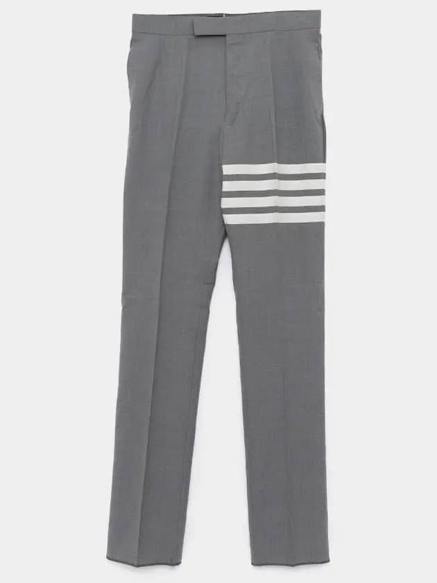 Diagonal Plain Weave Classic Wool Slacks Medium Grey - THOM BROWNE - BALAAN 3