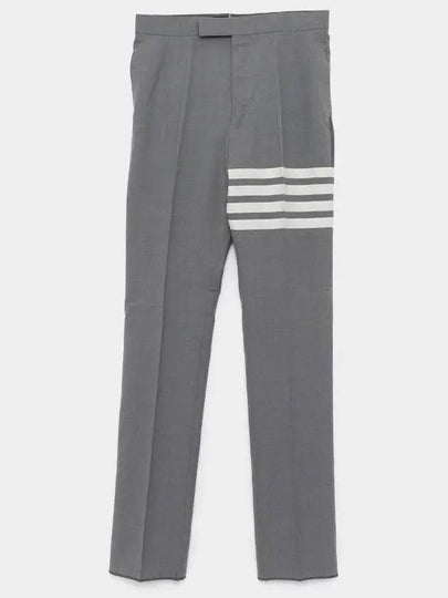 Diagonal Plain Weave Classic Wool Slacks Medium Grey - THOM BROWNE - BALAAN 2