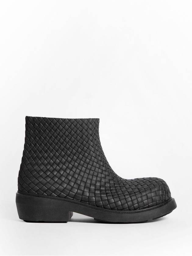 Fireman Intrecciato Leather Ankle Boots Black - BOTTEGA VENETA - BALAAN 7