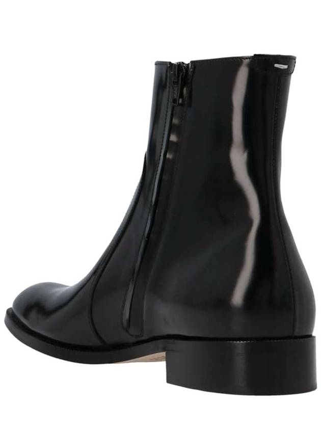 Zipper Calf Leather Ankle Boots Black - MAISON MARGIELA - BALAAN 3