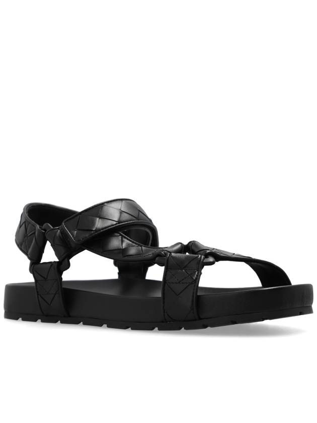 Trip Intrecciato Leather Sandals Black - BOTTEGA VENETA - BALAAN 3