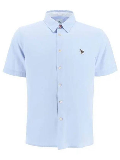 Zebra Patch Casual Fit Short Sleeve Shirt Light Blue - PAUL SMITH - BALAAN 2