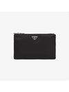 Saffiano Leather Strap Nylon Clutch Bag Black - PRADA - BALAAN 5