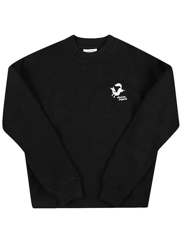 Embroidered Sweatshirt Black - MAISON KITSUNE - BALAAN 5